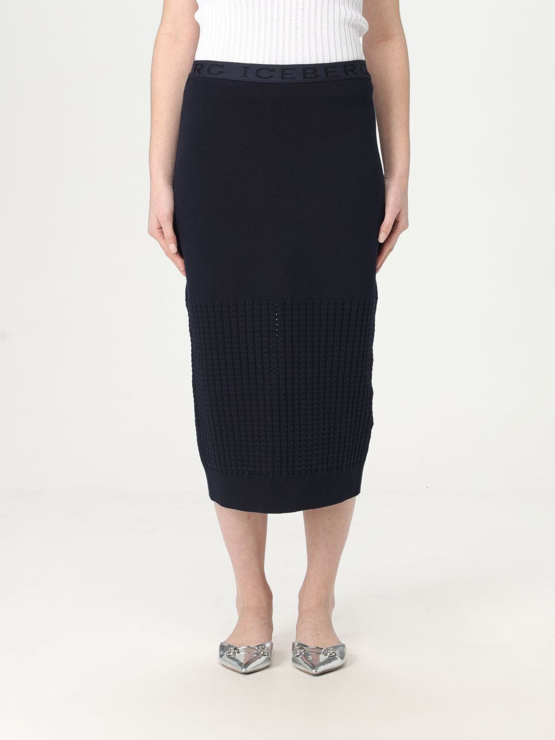 Shop Iceberg Skirt Woman Color Blue