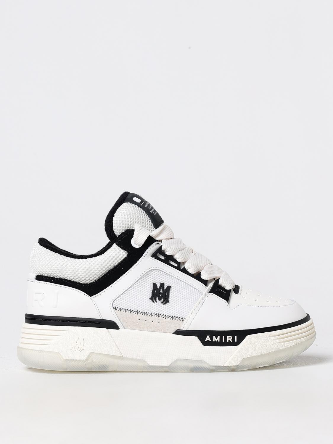 Amiri White And Black Chunky Sneakers With Logo Detail In Leather And Mixed Tech Fabrics Man In White