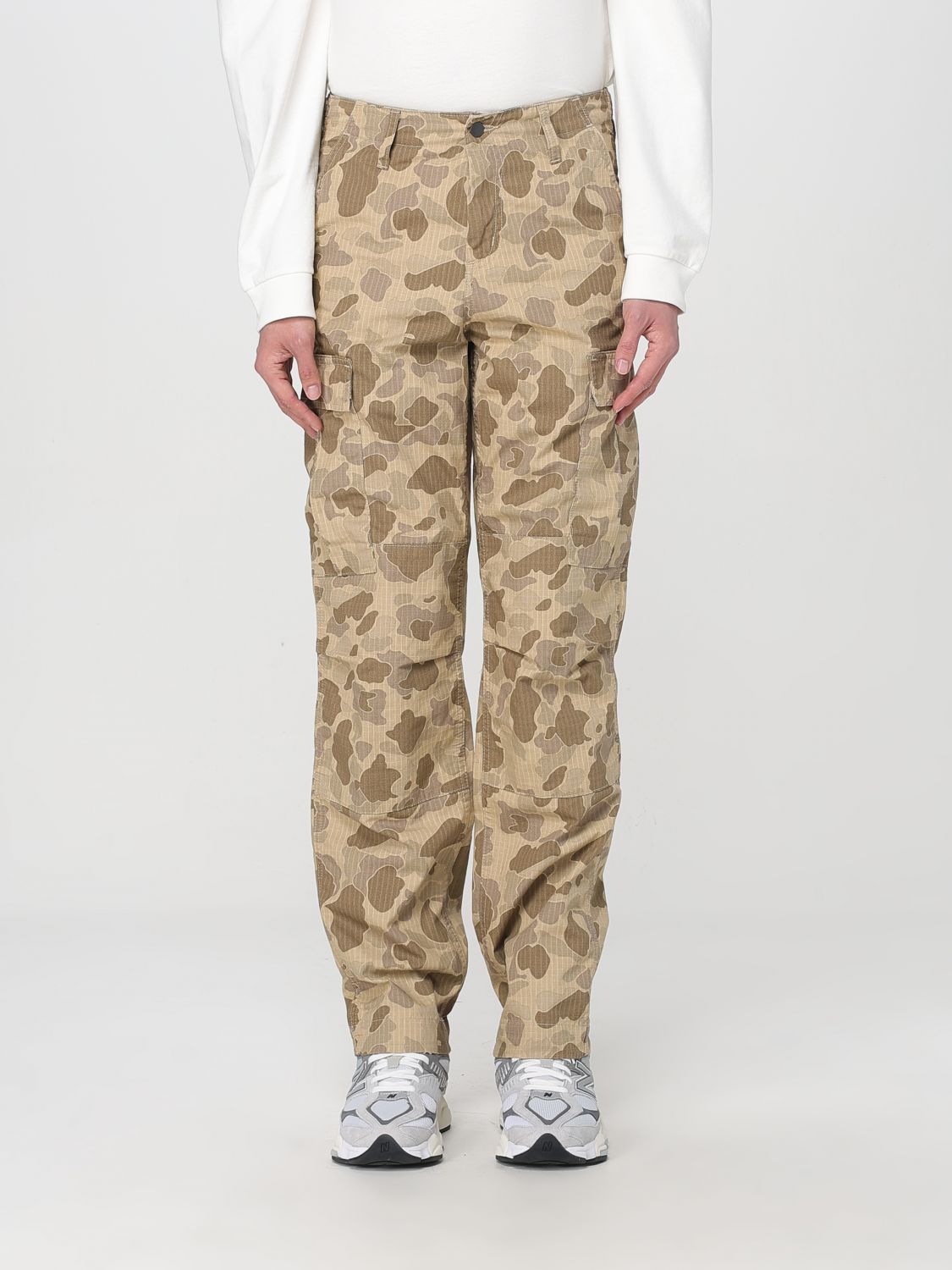 Carhartt Work In Progress Duck Landon Camo Loose Tapered Organic Cotton Jeans In Multicolor