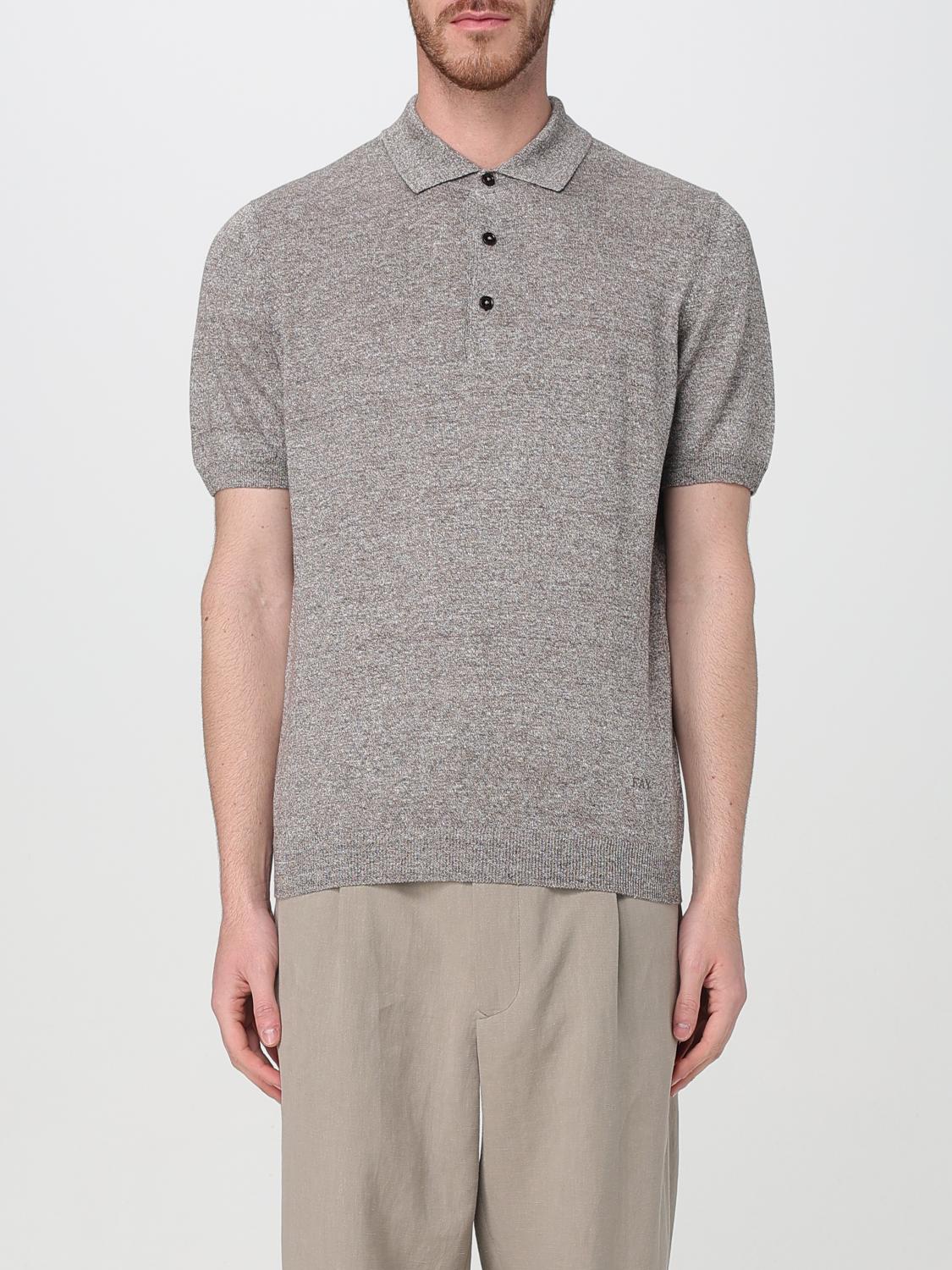 Fay Short-sleeved Polo Shirt In Brown