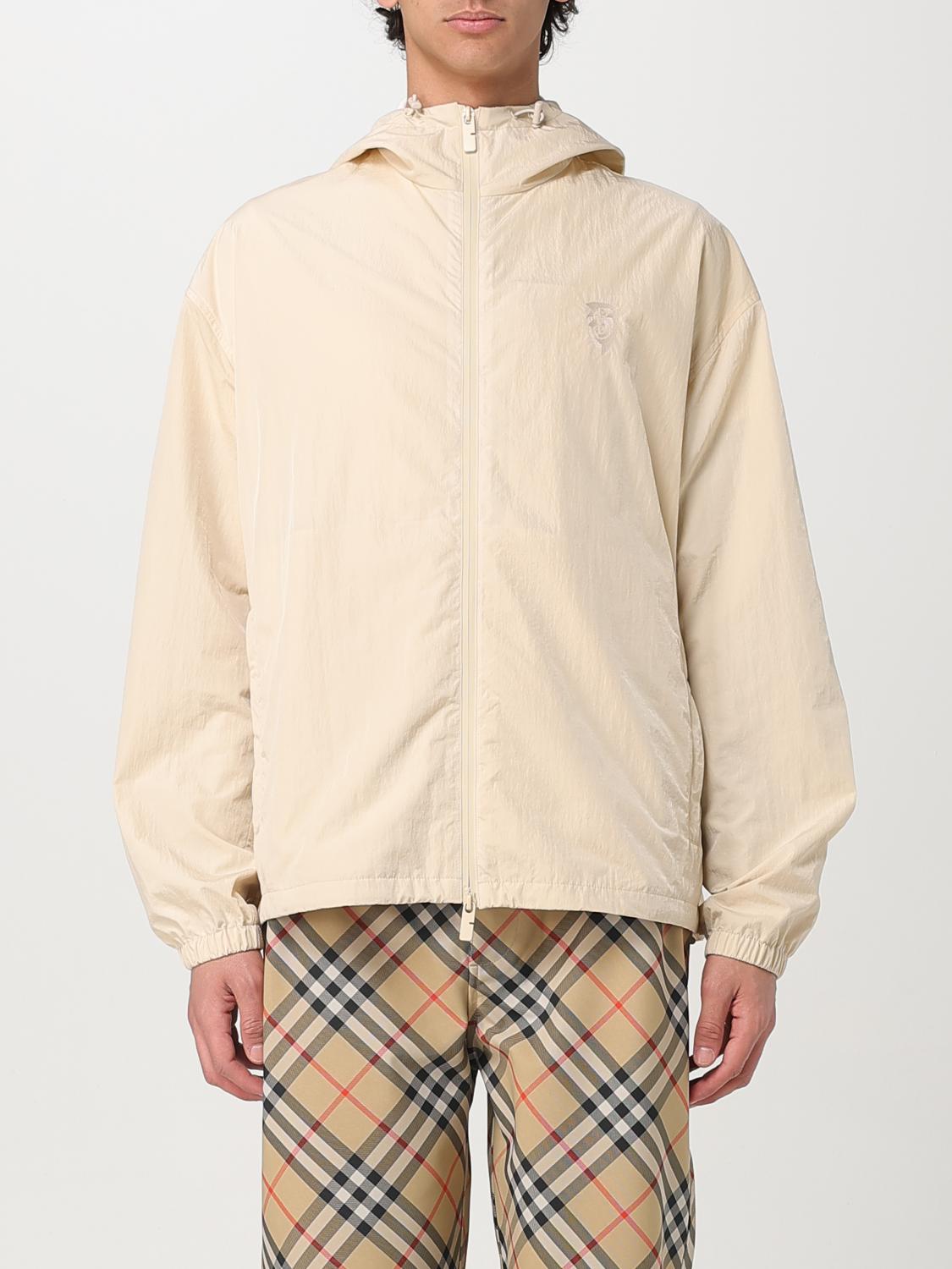 Burberry Hooded Drawstring Jackets With Elasticated Cuffs In Beige