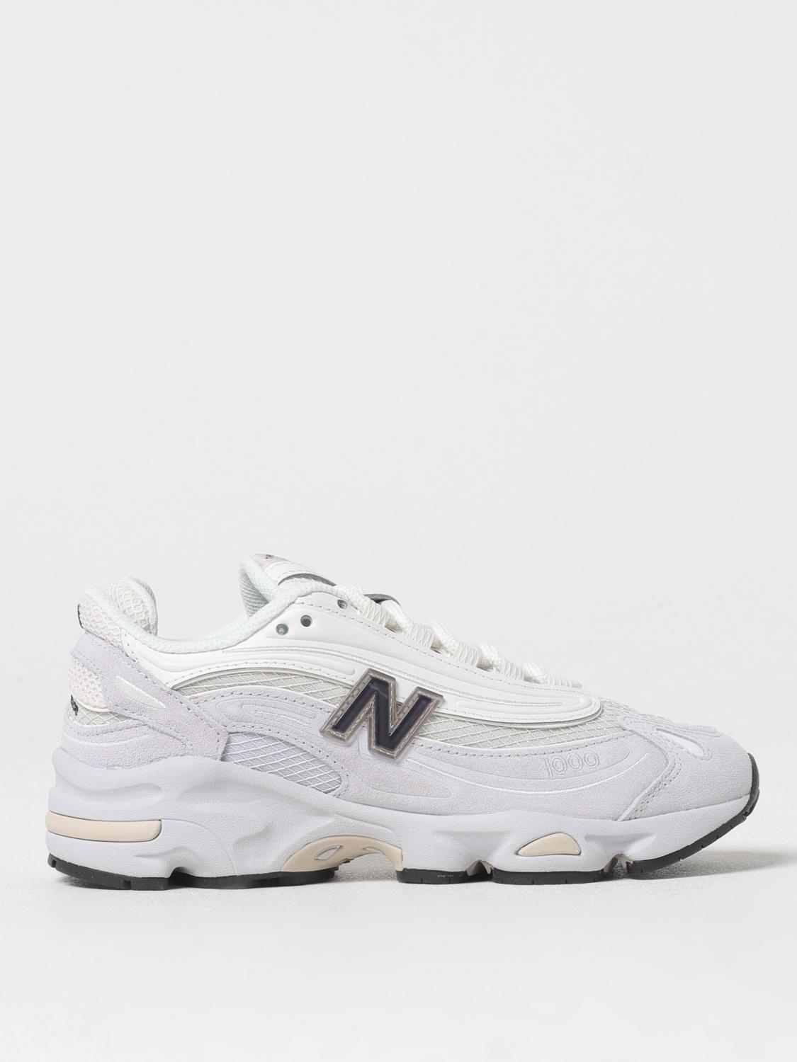 New Balance Chunky Sole Leather Sneakers Mesh Panels In Grey