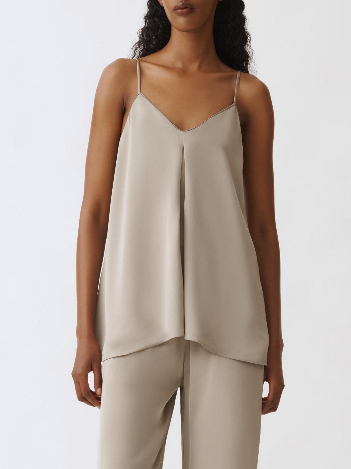 Shop Fabiana Filippi Top Woman Color Beige