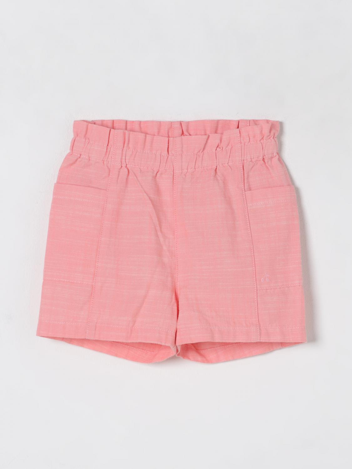 Bonpoint Pink Shorts For Baby Girl With Cherries In Pink