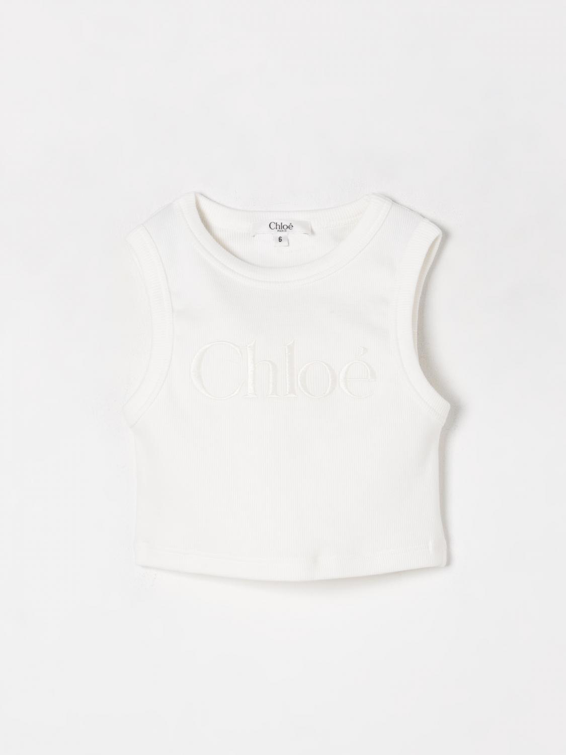 CHLOÉ TOP CHLOÉ KIDS COLOR WHITE