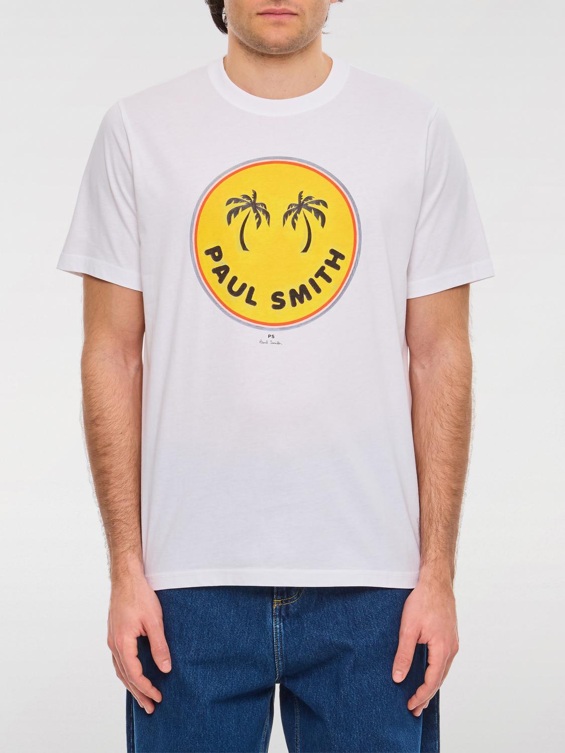 Paul Smith Palm Trees Cotton T-shirt In White