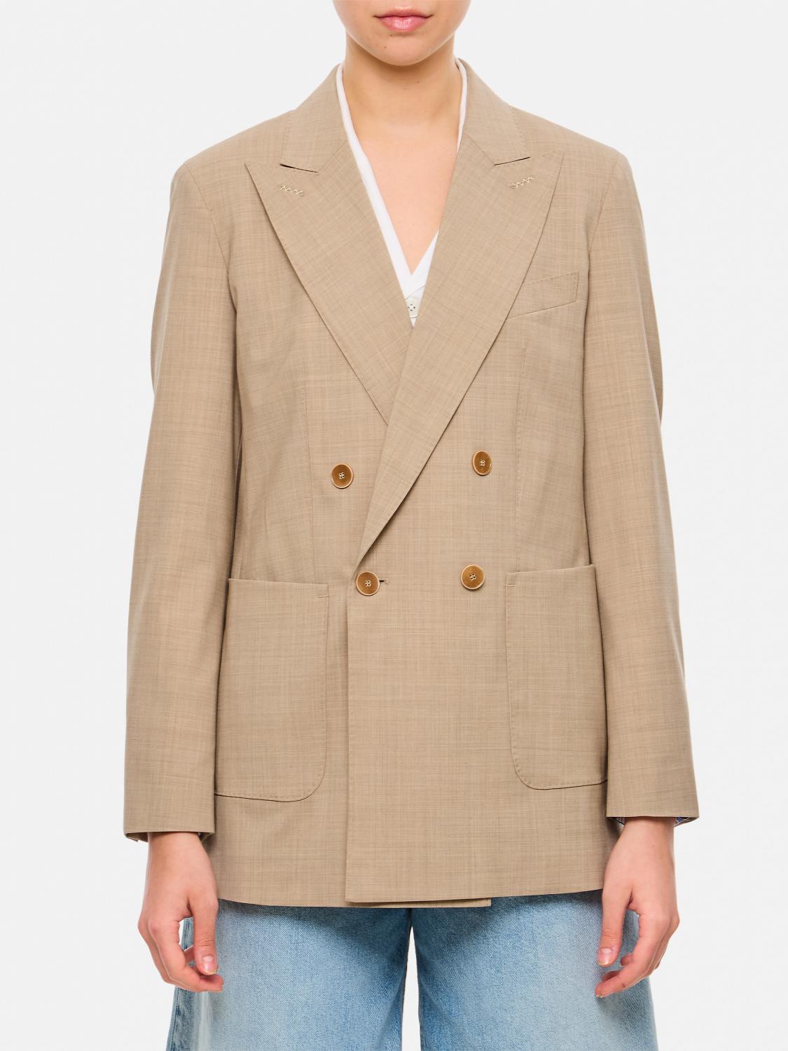 Max Mara Beige Double-breasted Blazer In Beige