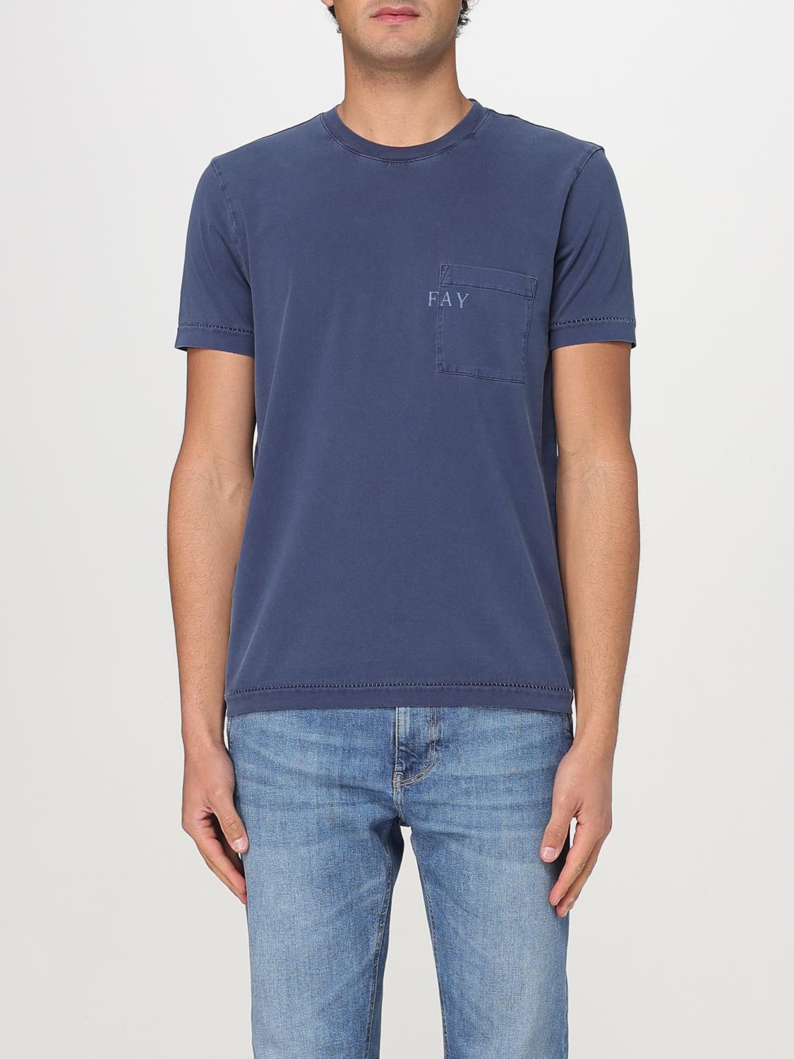 Fay T-shirt Men Color Blue In Blue