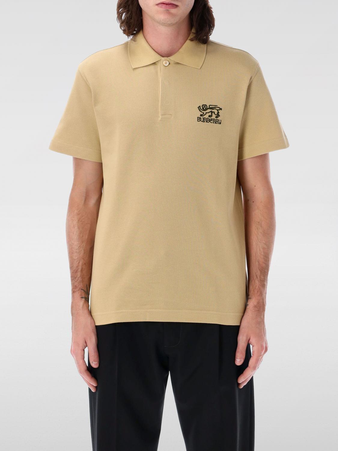 Burberry Men's Polo Shirt In Beige