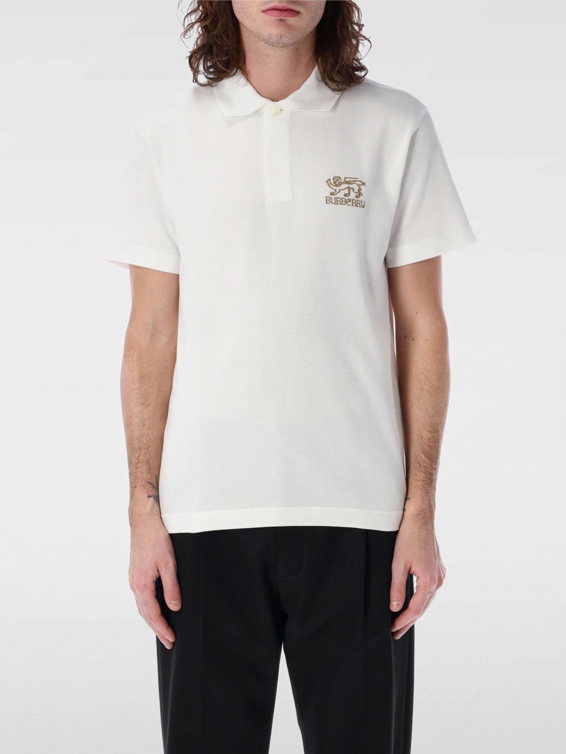 Burberry Organic White Button Up T Shirt In Weiss