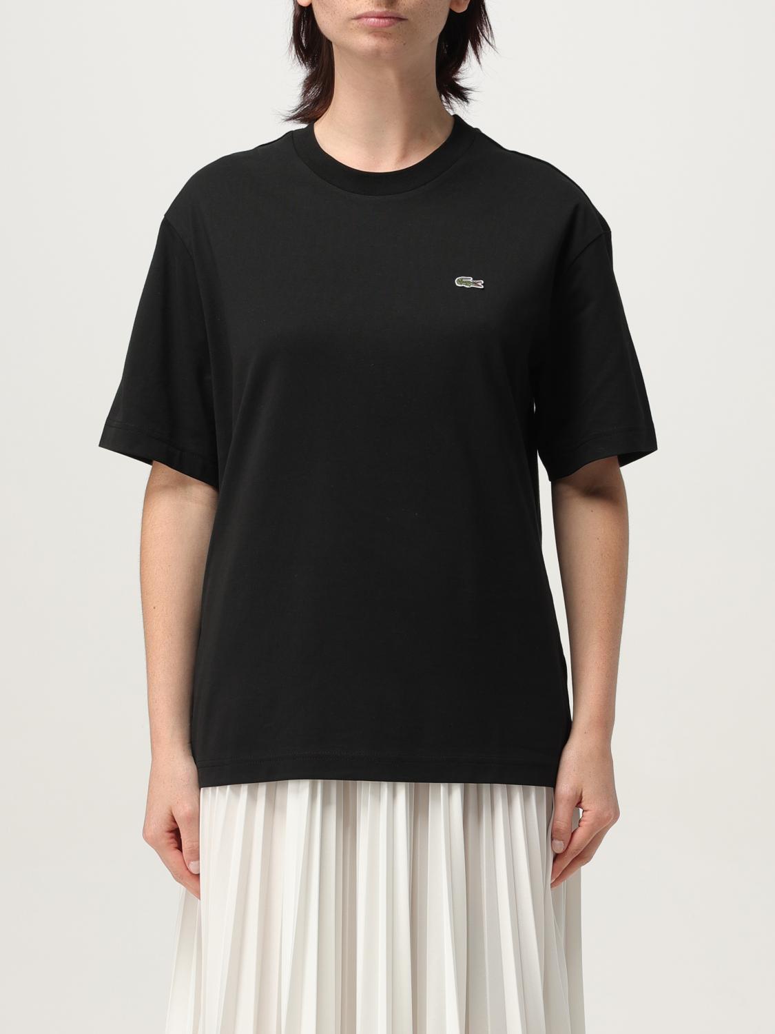 Lacoste Chest Logo-patch T-shirt In Black