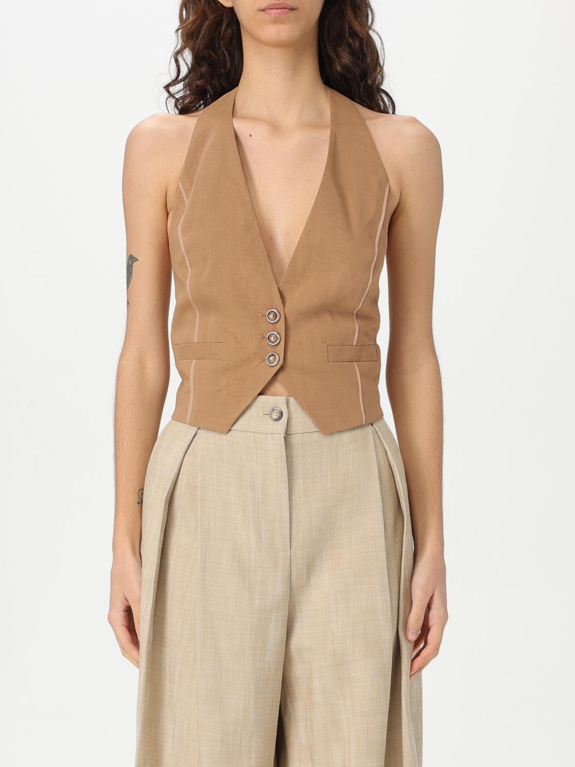 Pinko Waistcoat  Woman Color Brown In Brown