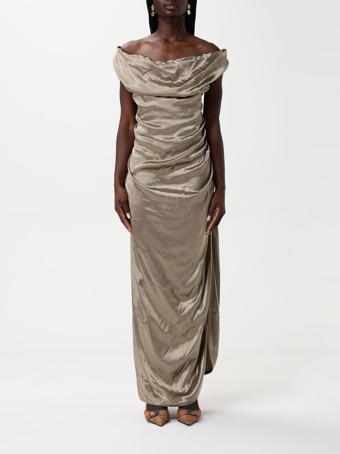 Vivienne Westwood Gray Panther Midi Dress In Gold