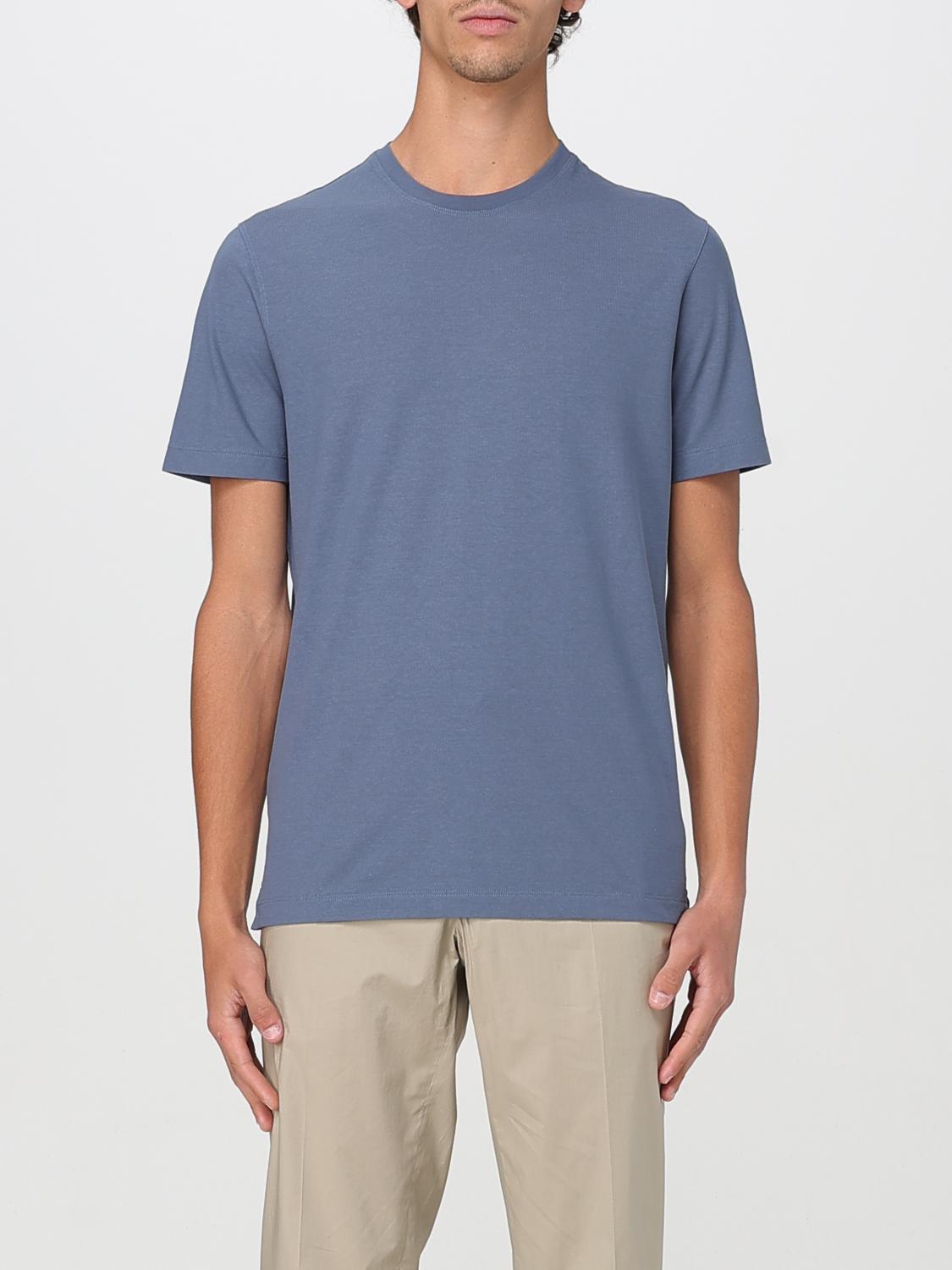 Zanone Crew Neck Short Sleeves In Avion
