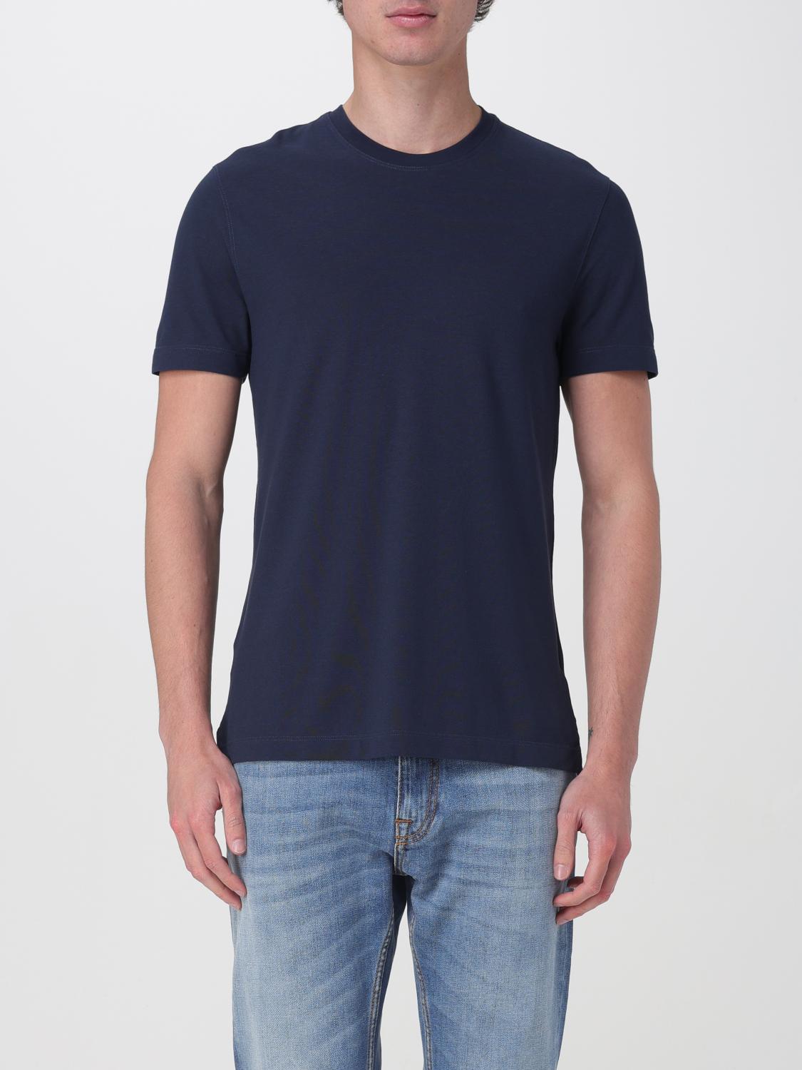 Zanone Crew Neck Plain Short Sleeves T-shirt In Blue 1