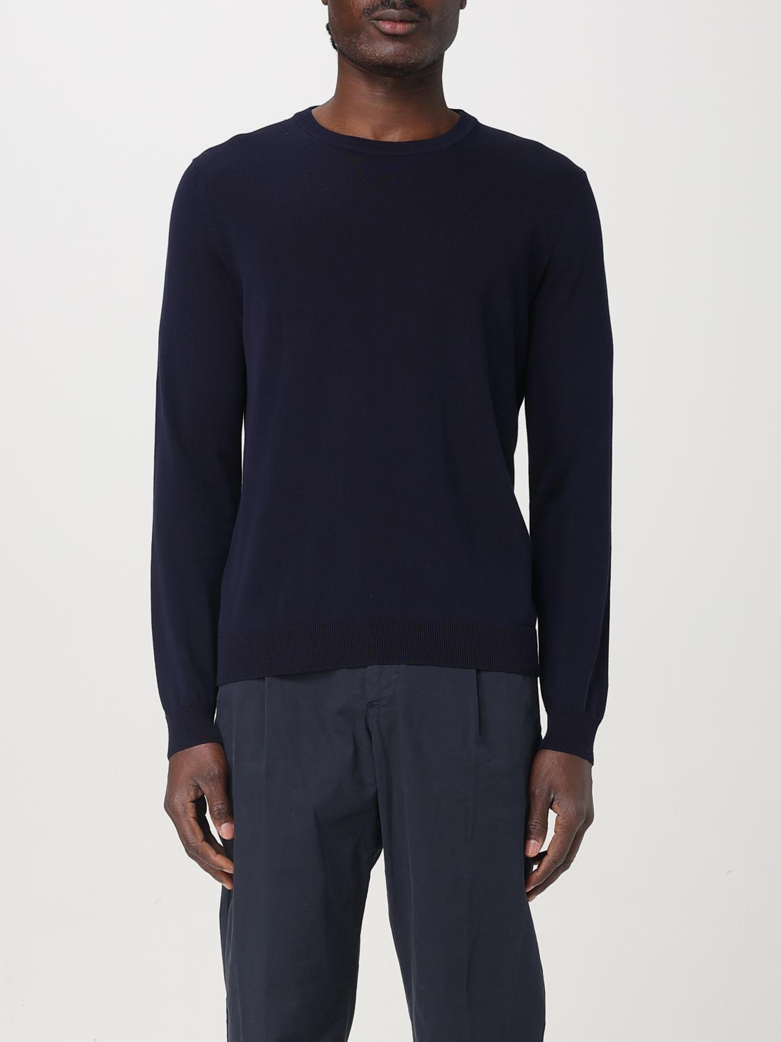 Zanone Man Sweater Midnight Blue Size 48 Virgin Wool In Blue