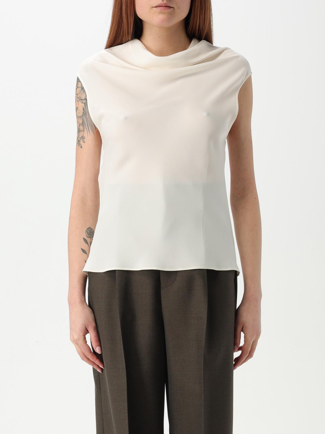 Philosophy Di Lorenzo Serafini Ivory Fluid Crepe Top In Ivory