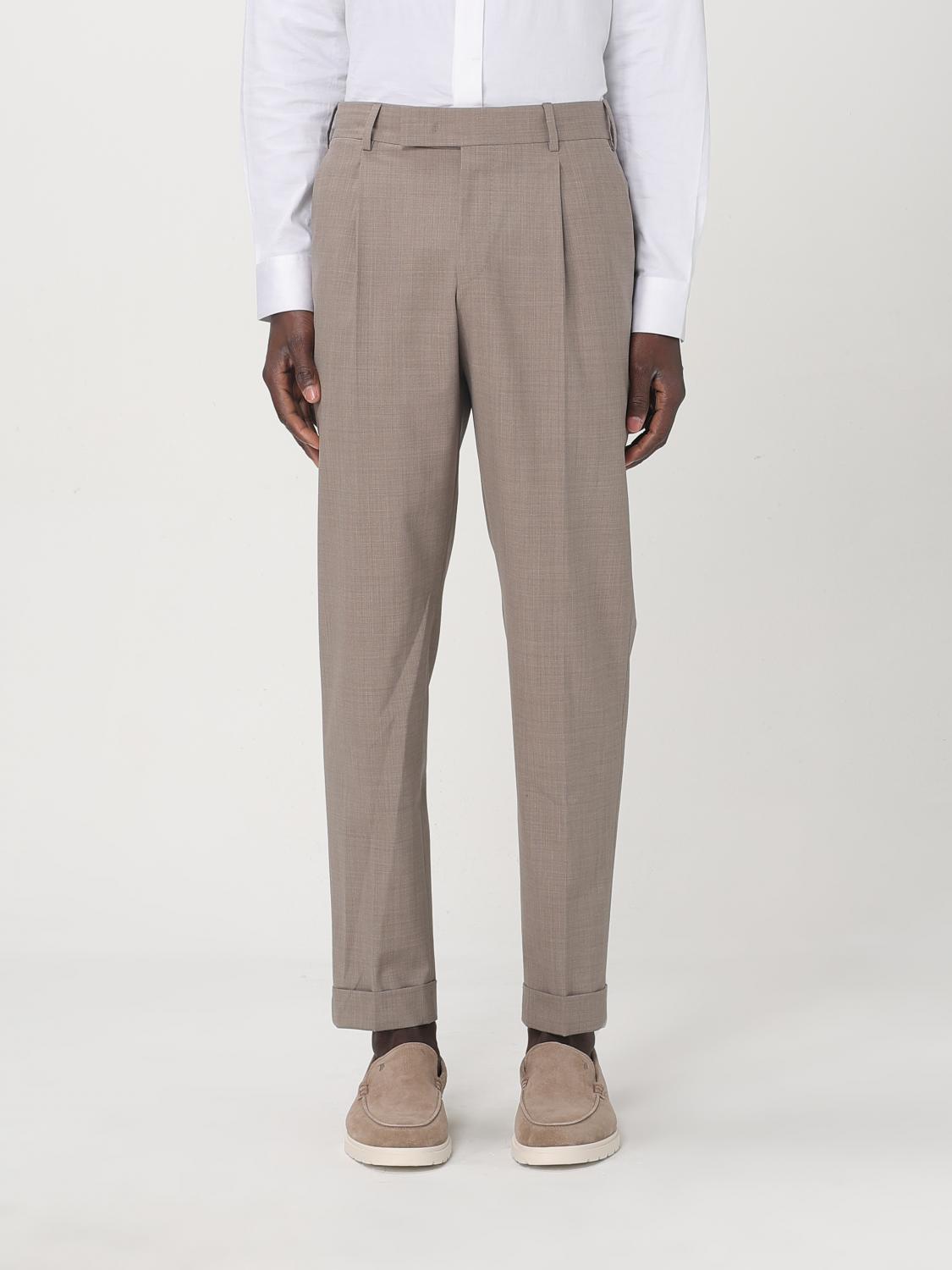 Pt Torino Tailored Straight-leg Pants With Subtle Pleats And Side Pockets In Rope