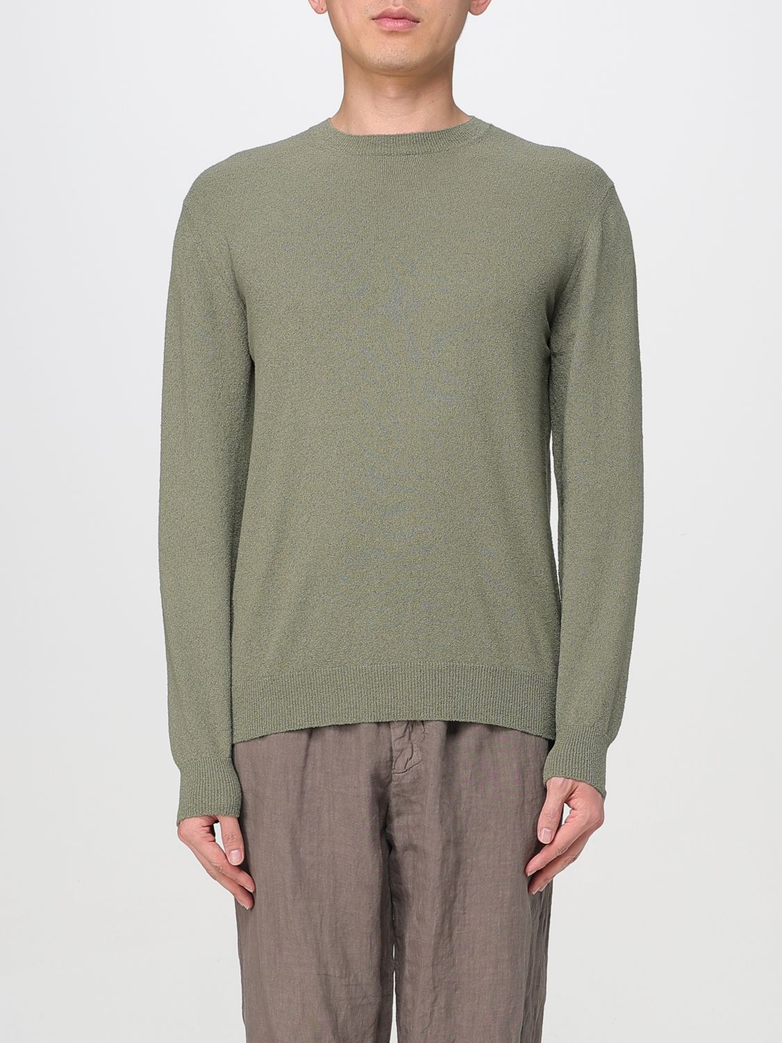 Drumohr Long Sleeve Crew-neck Sweater In Green
