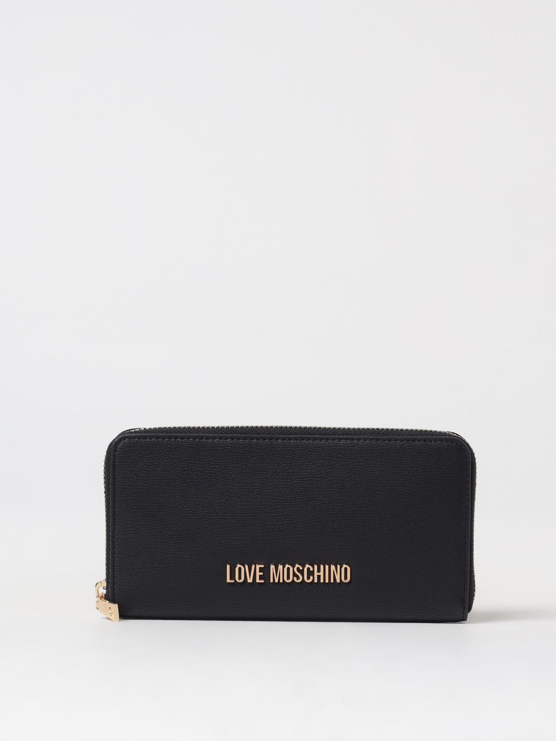 Love Moschino Logo Lettering Zipped Wallet In Schwarz