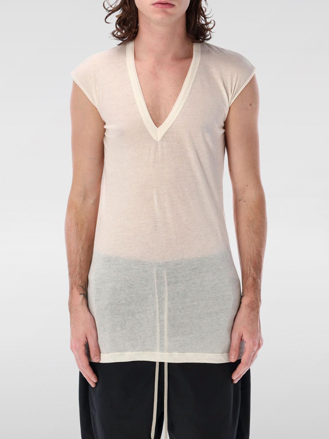 Rick Owens Off-white Hollywood Dylan T-shirt In Beige