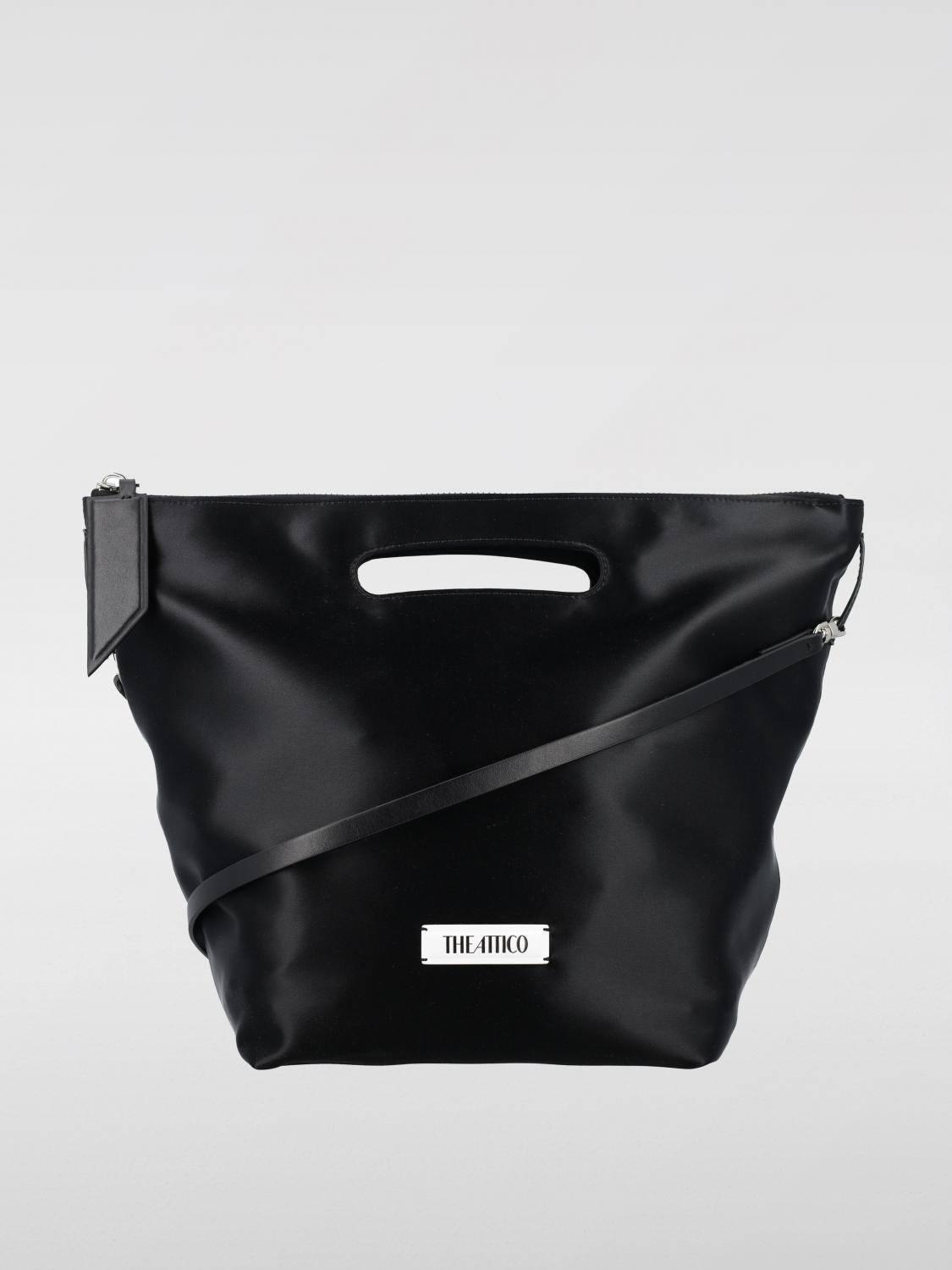 Attico Garden Path Shoulder Bag With Detachable Strap In Black