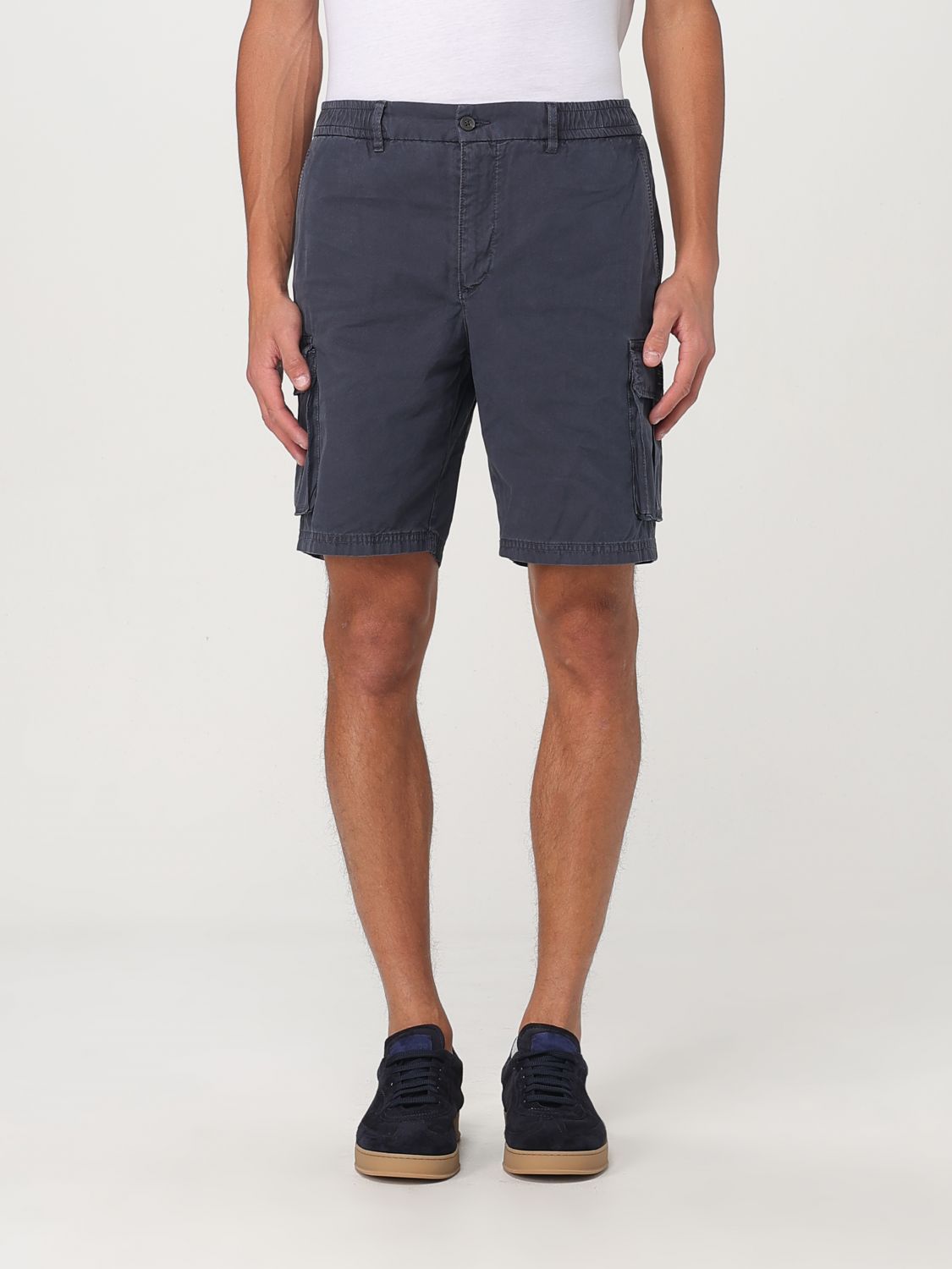 Shop Ecoalf Short Men Color Blue In Blau