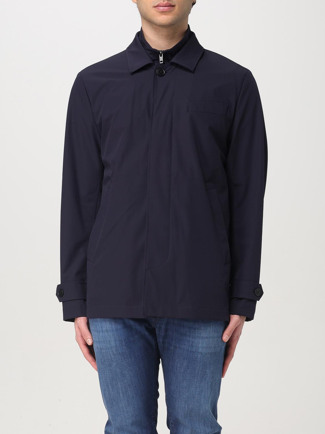 Fay Morning Button-up Jacket In Navy