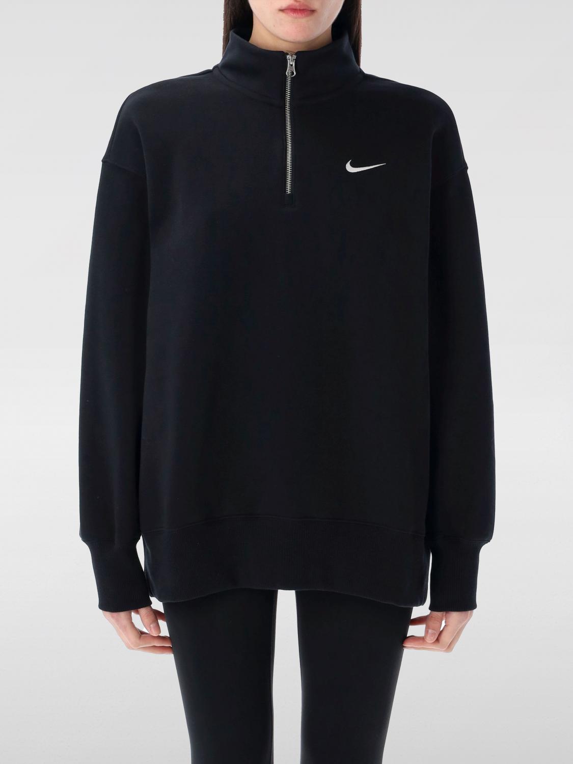 Nike Sportswear Phoenix Fleece Quarter Zip Oversize Polo Sweatshirt In Black