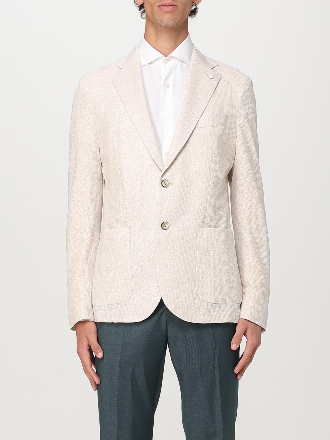 Luigi Bianchi Linen Jacket Buttoned-cuff Sleeves In Beige