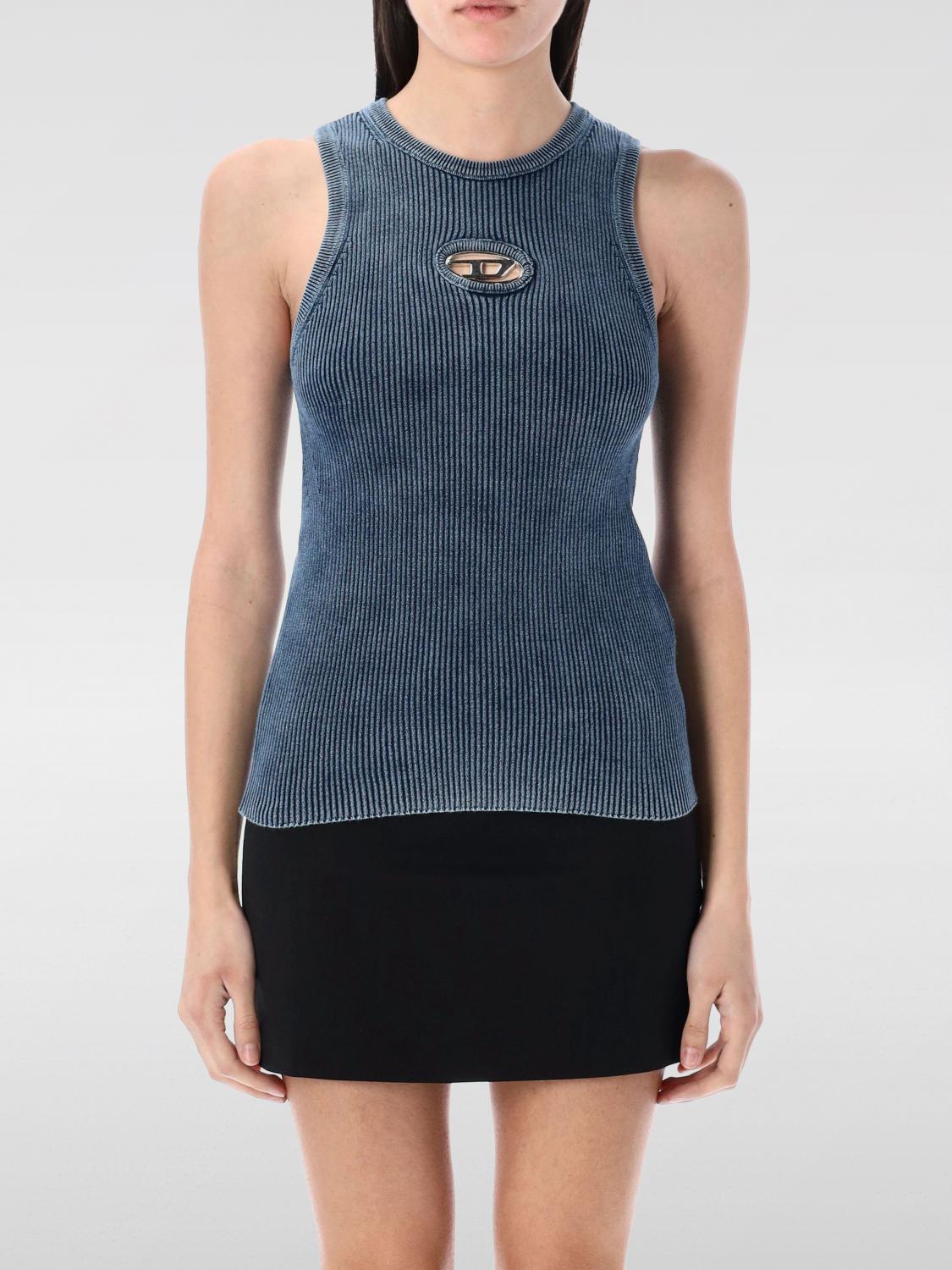Shop Diesel Top Woman Color Blue