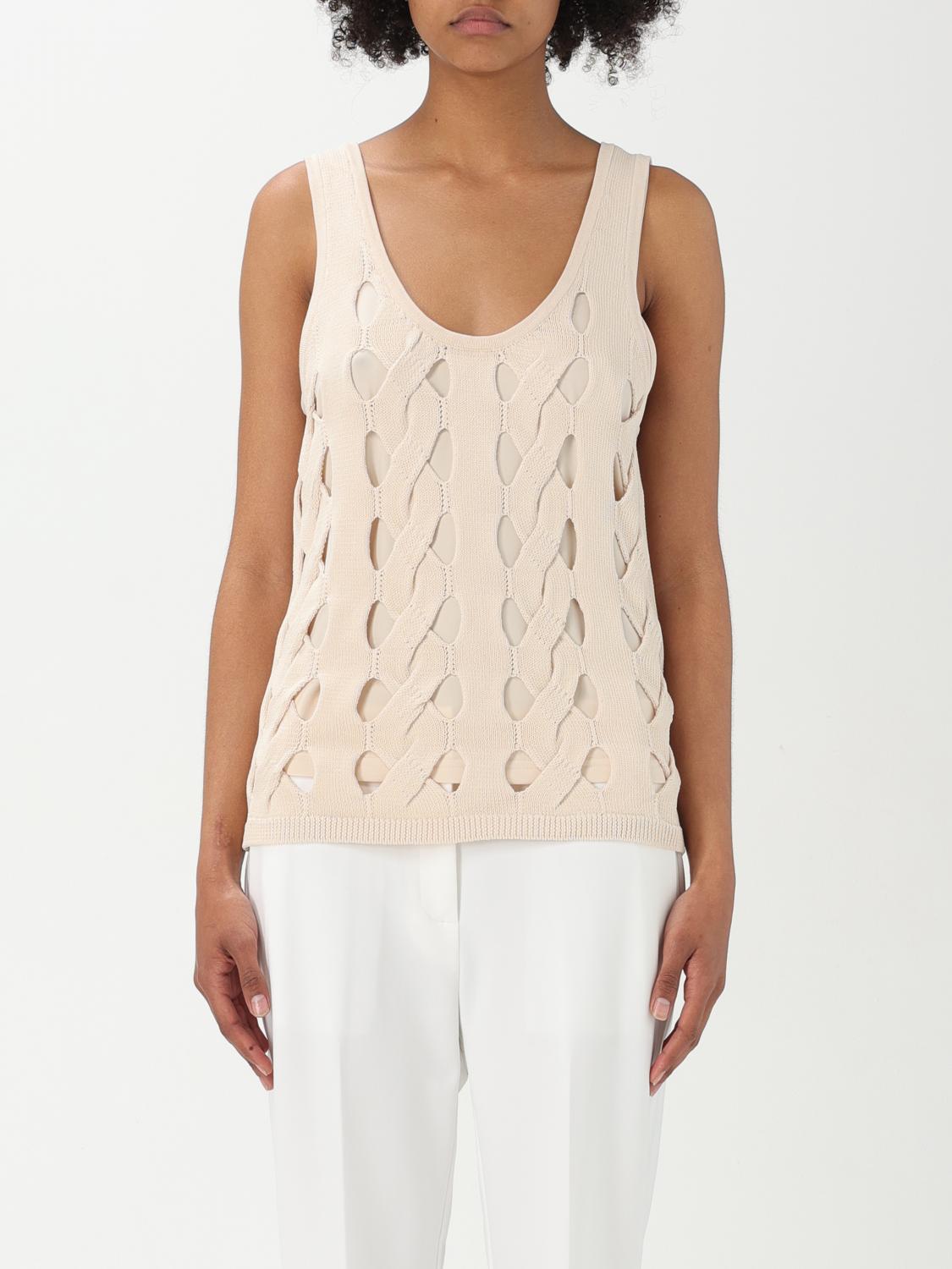 Pinko Cut-out Detailing Top With Appliqué Logo In White