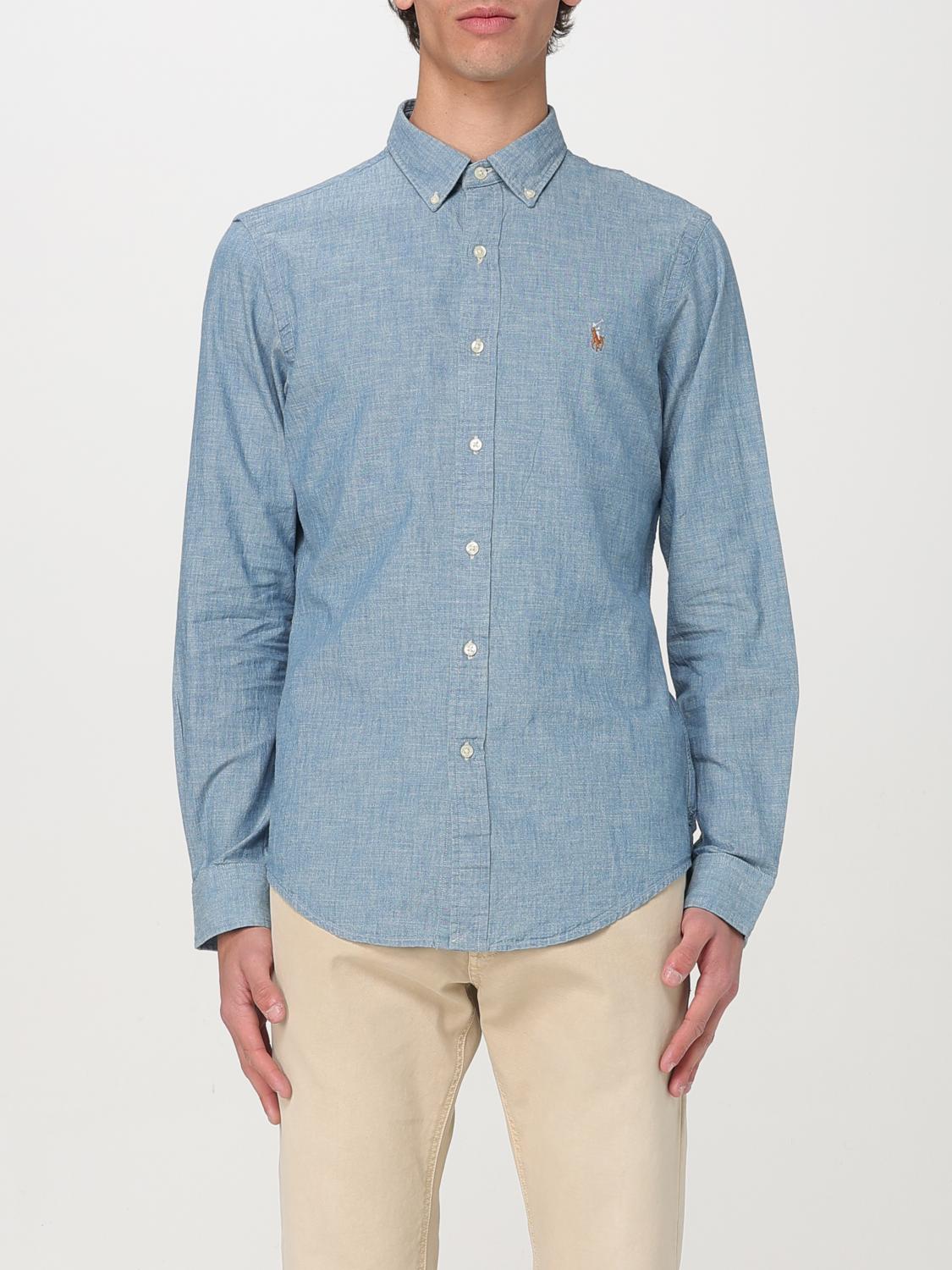 Polo Ralph Lauren Shirt  Men Color Gnawed Blue In Gnawed Blue