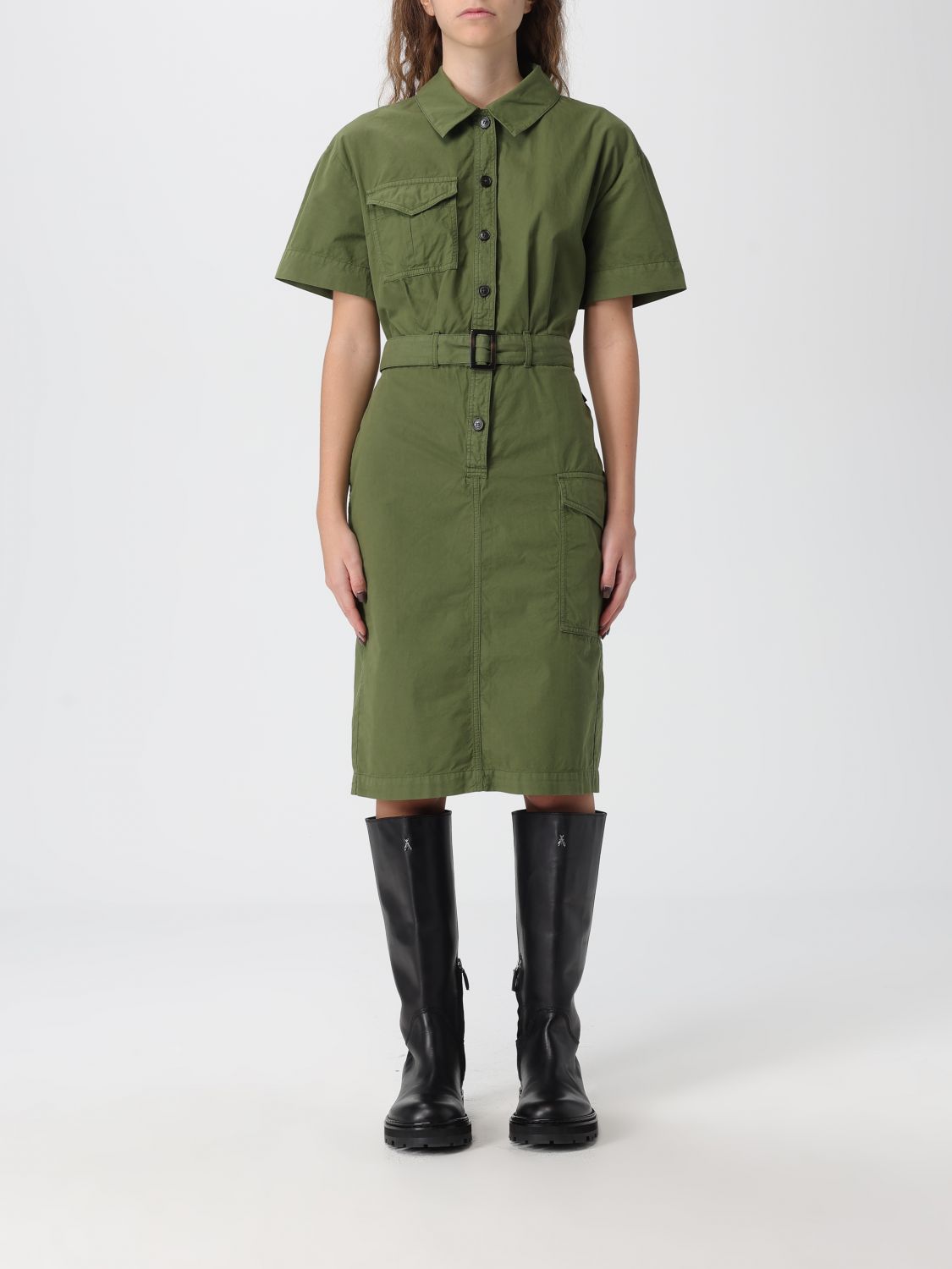 Woolrich Women's Cotton Shirt Dress In Green
