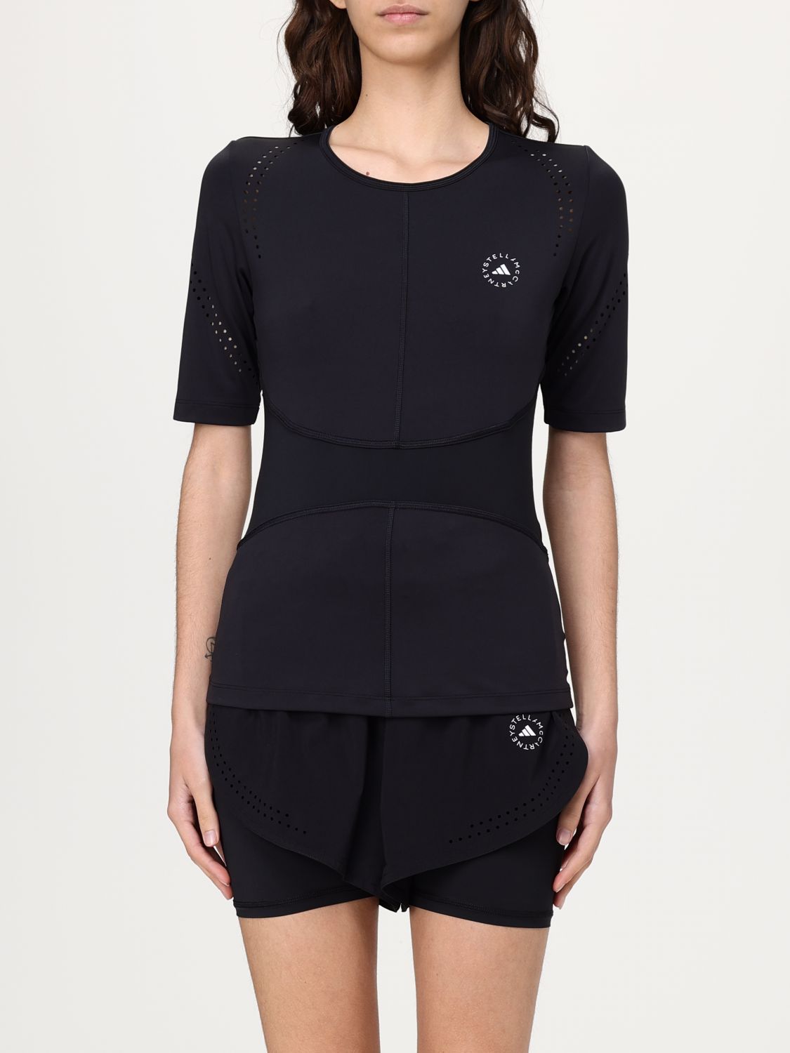 Shop Adidas By Stella Mccartney T-shirt  Woman Color Black In ブラック