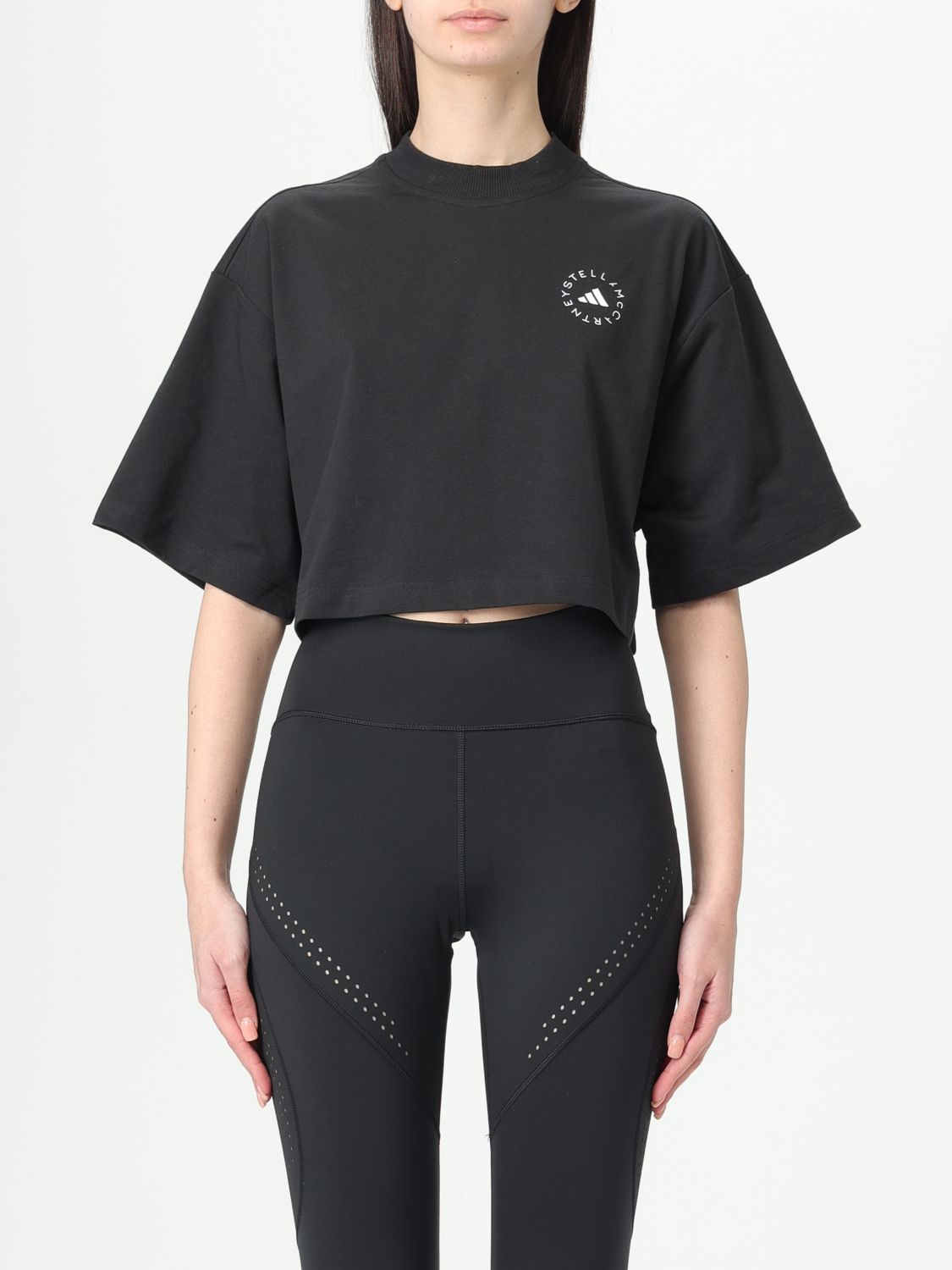 Shop Adidas By Stella Mccartney T-shirt Woman Color Black