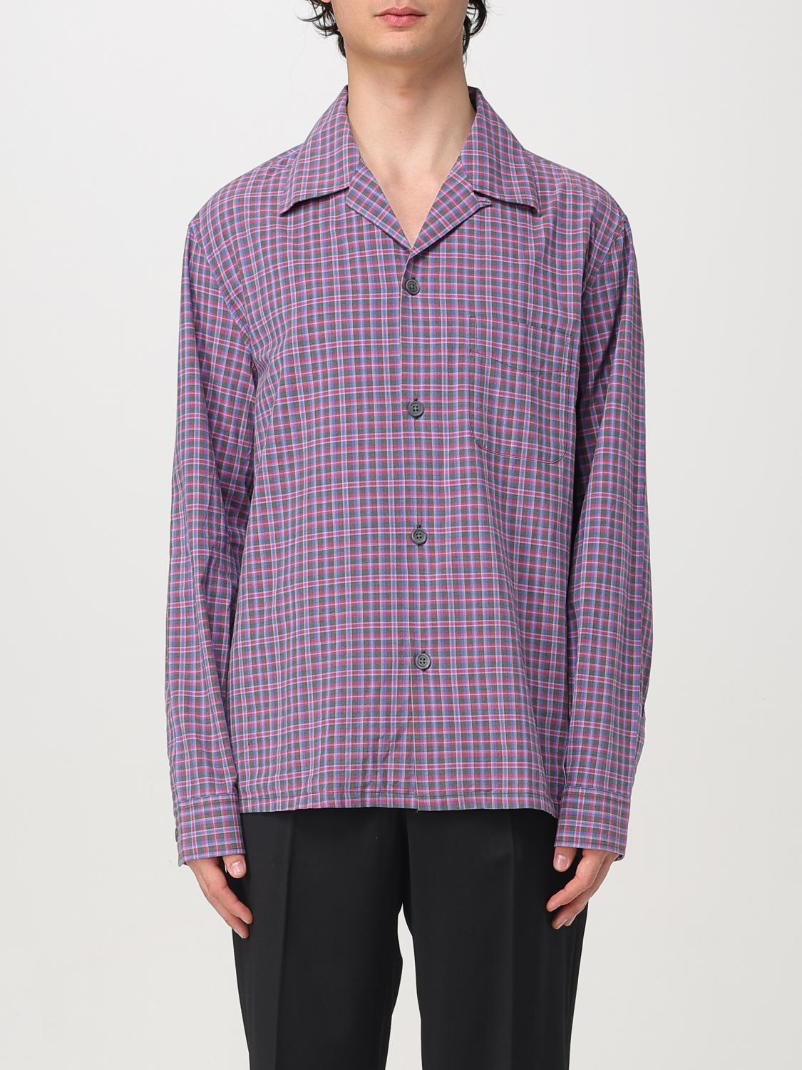 Our Legacy Heusen Convertible-collar Checked Cotton Shirt In Violett