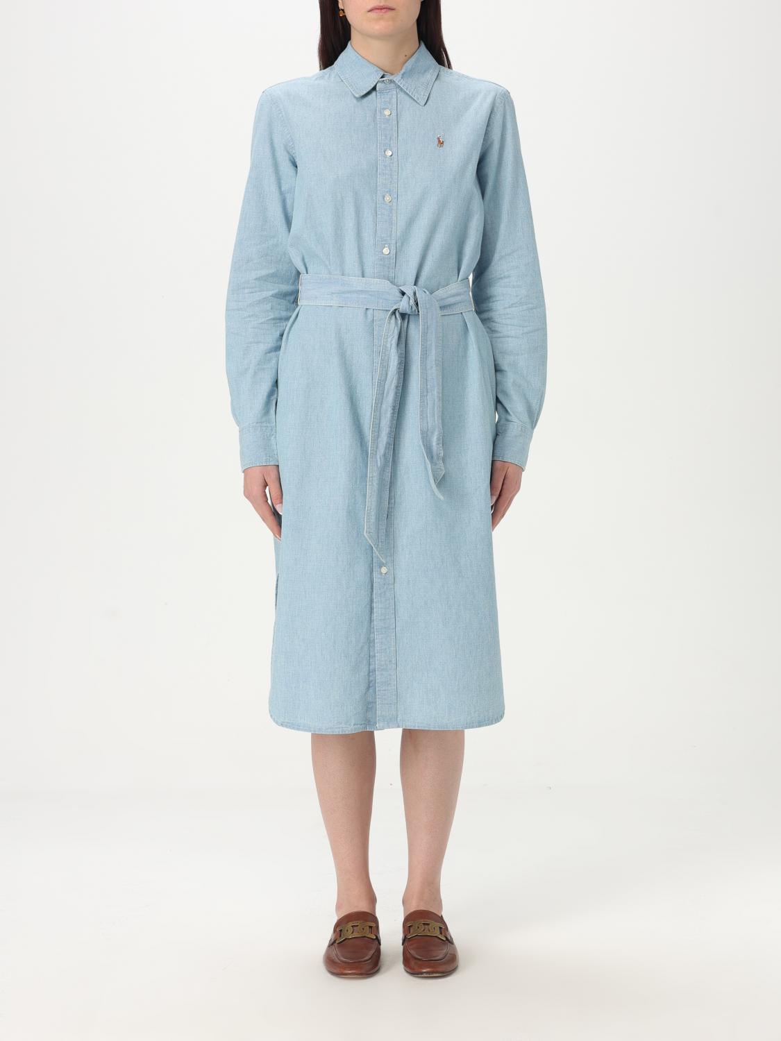 Polo Ralph Lauren Dress Woman Color Blue In Blue