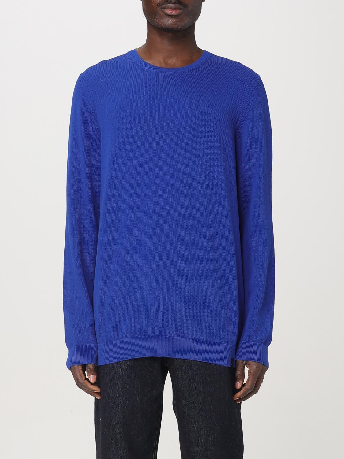 Fay Crew-neck Virgin-wool Jumper In Blue