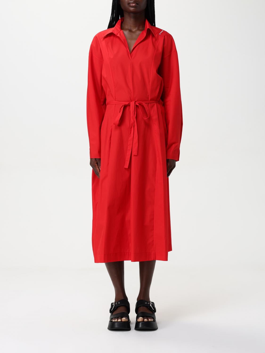 Marni Cotton Midi Dress In Red