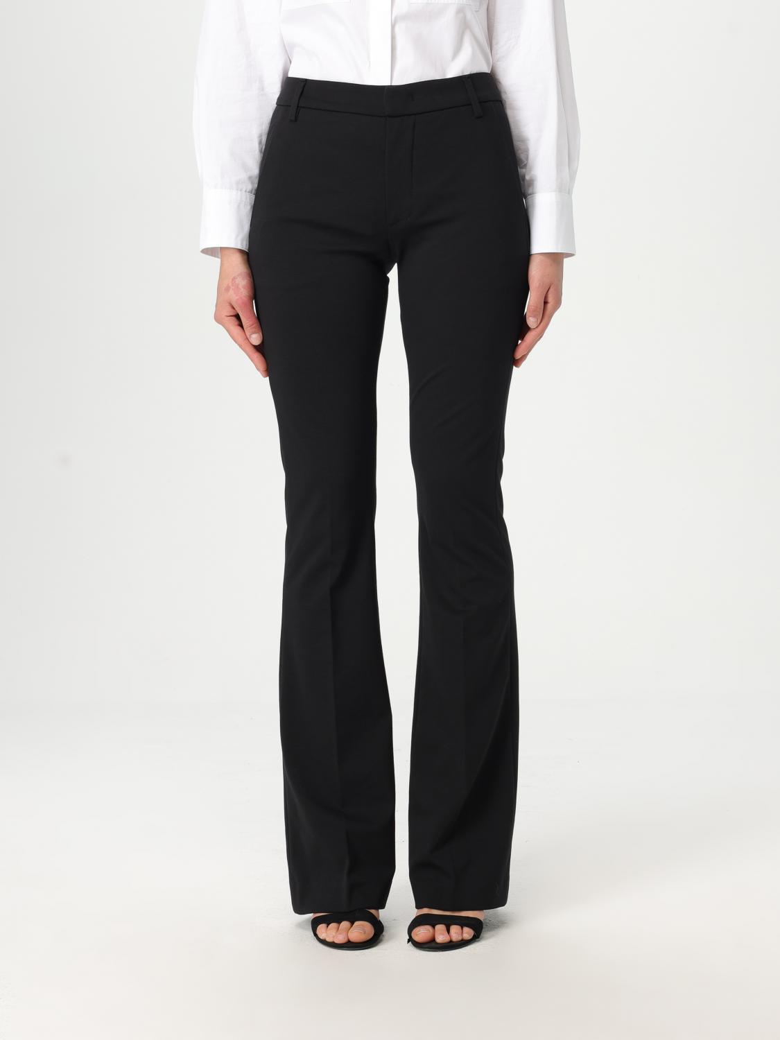 Dondup Pleated Zipper Casual Pants In Black