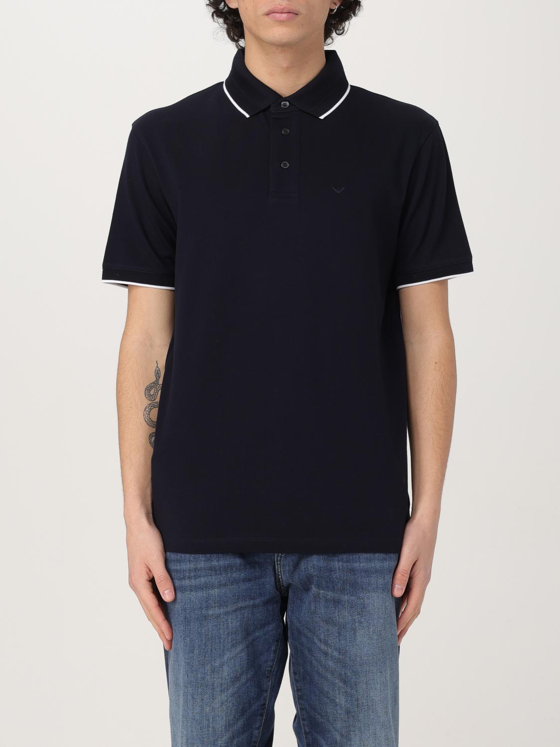 Emporio Armani Polo Shirt Men Color Blue In Blue