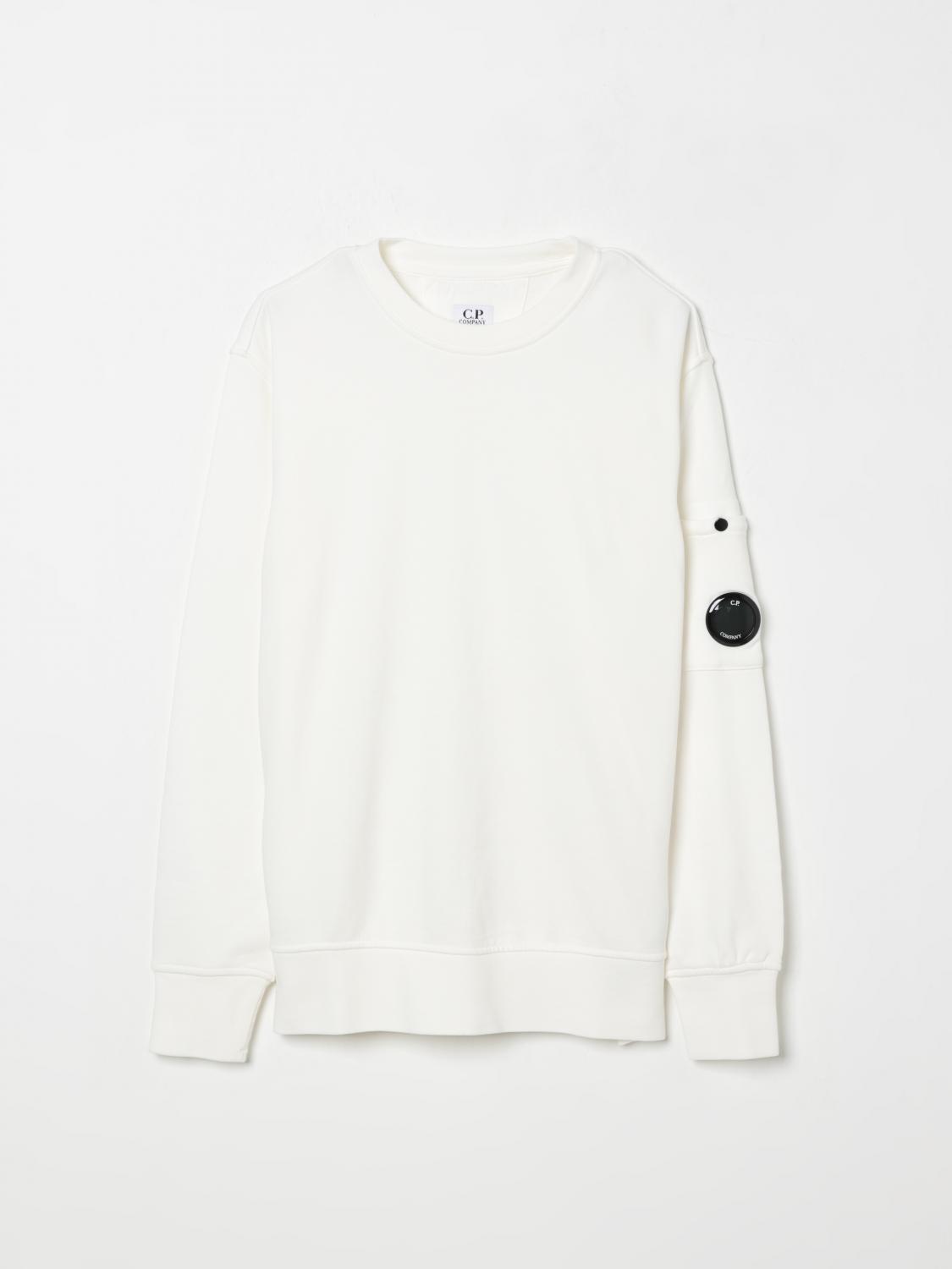 C.p. Company Kids White Basic Sweatshirt In White