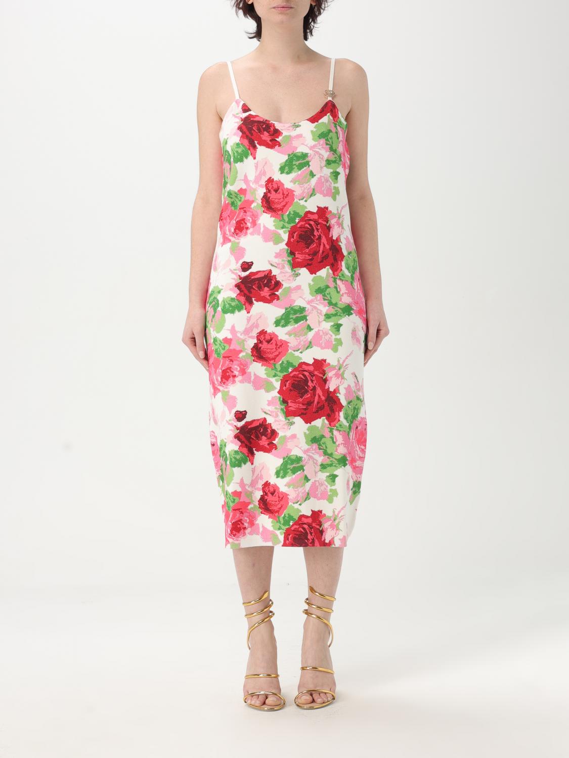 Blumarine White And Multicolor Viscose Dress In White