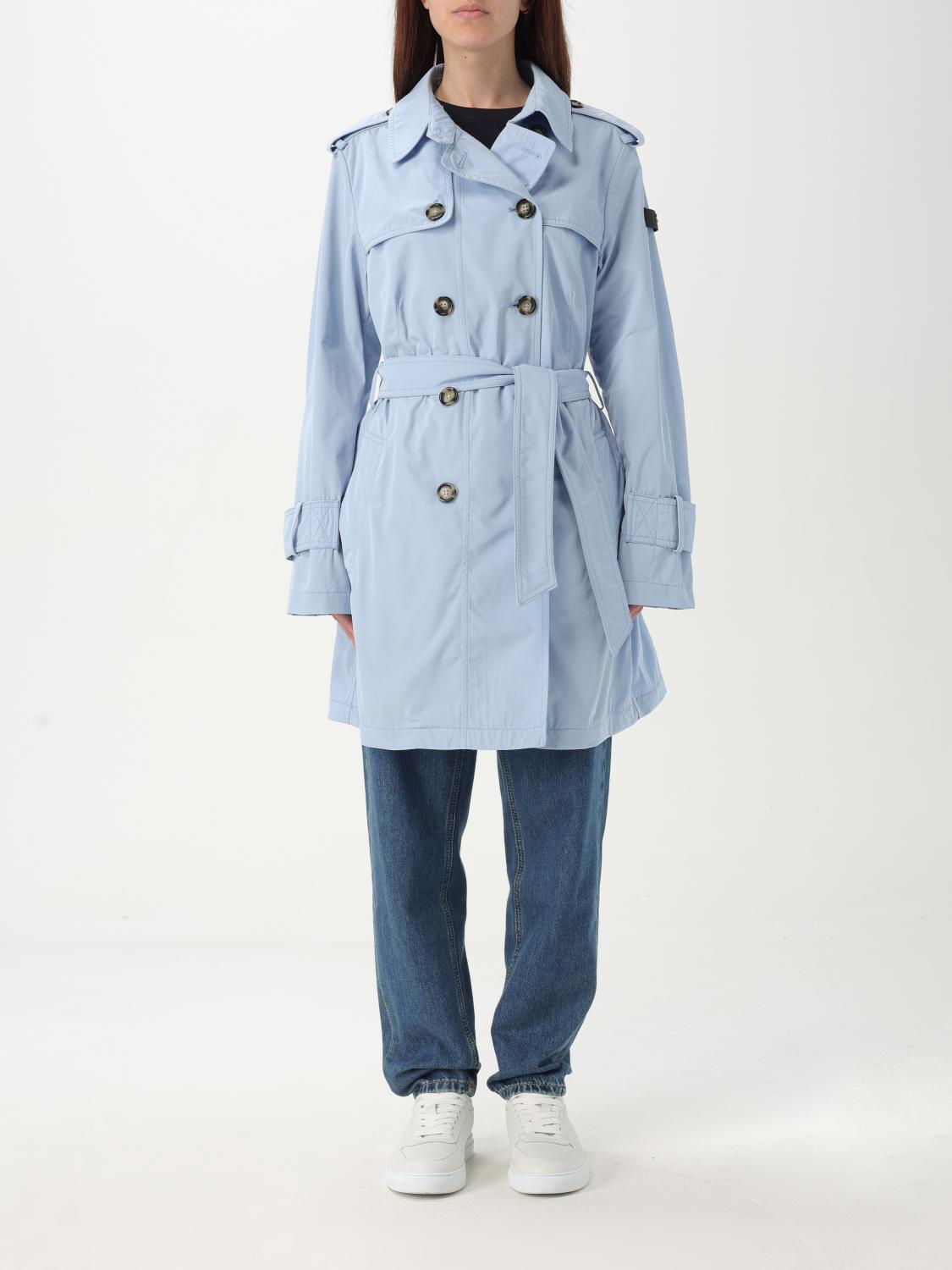 Peuterey Sky Blue Parka With Double-breasted Front In Hellblau
