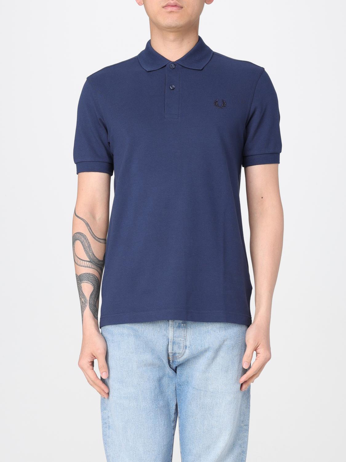 Fred Perry Knitted Short Sleeve Polo Shirt In Blau