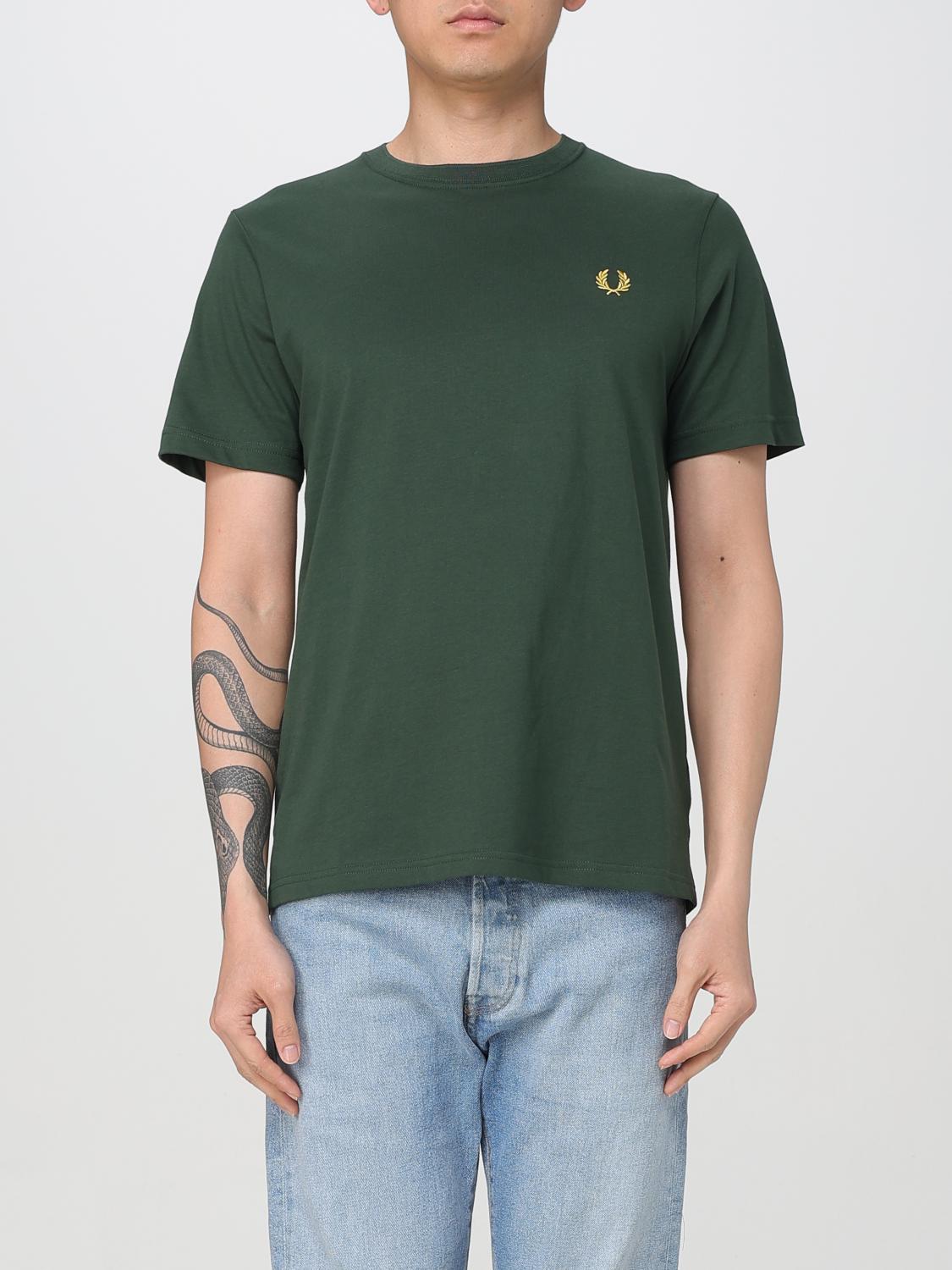 Fred Perry Mens Ringer T-shirt In Grün