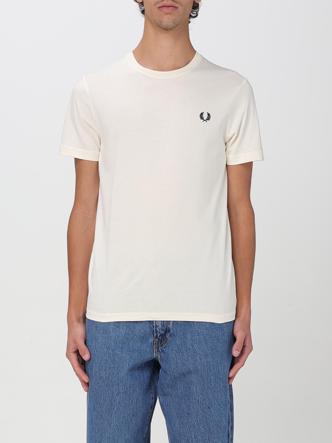 Fred Perry T-shirt With Logo In Cream