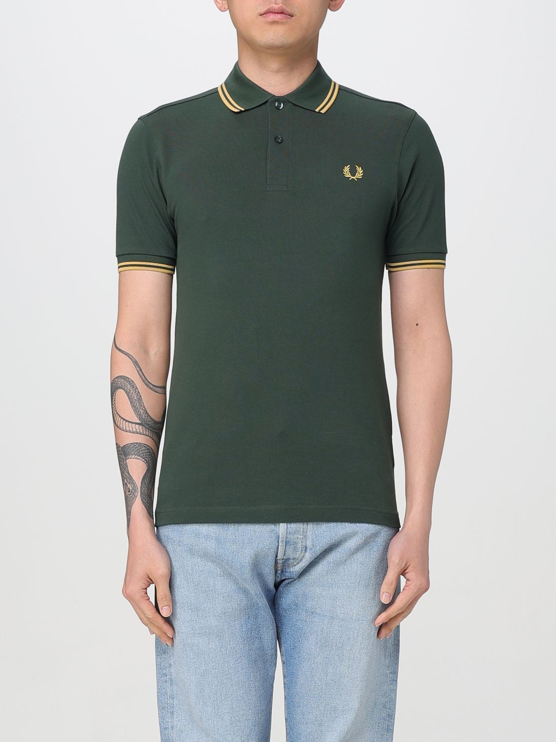 Fred Perry Polo Shirt  Men Color Green In Grün