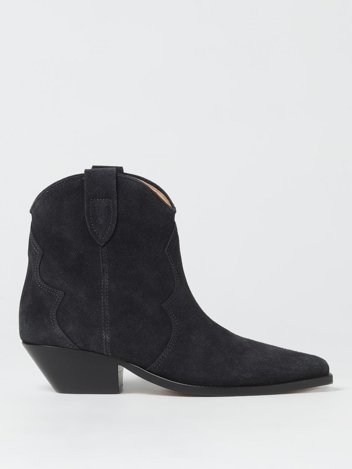 Isabel Marant Dewina Distressed Suede Ankle Boots In Schwarz